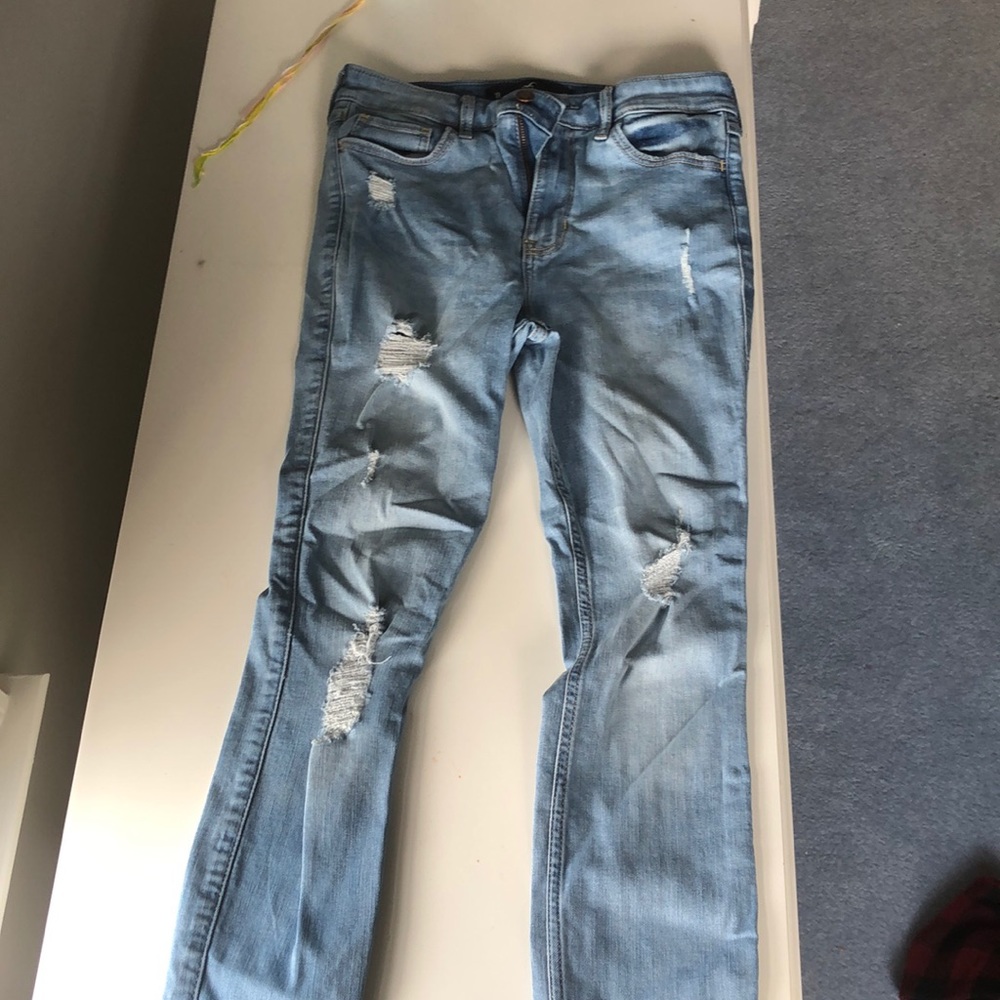 light wash high waisted skinny jeans